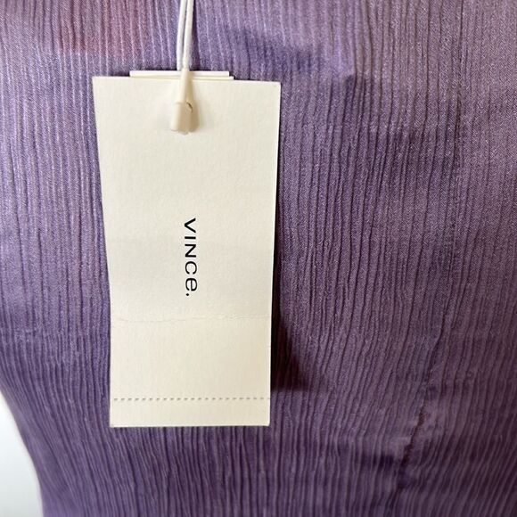 VINCE RIB-TRIM LILAC SILK SHELL  NWT - Picture 6 of 9